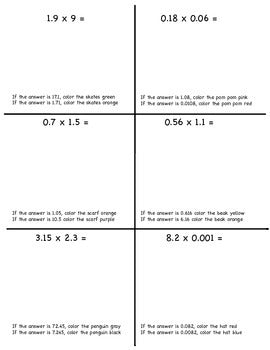 Operations with Decimals Color and Solve