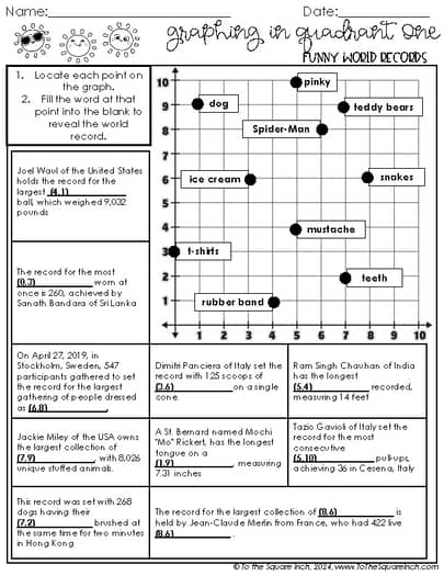 August 6th Grade Math Holiday Math Worksheets