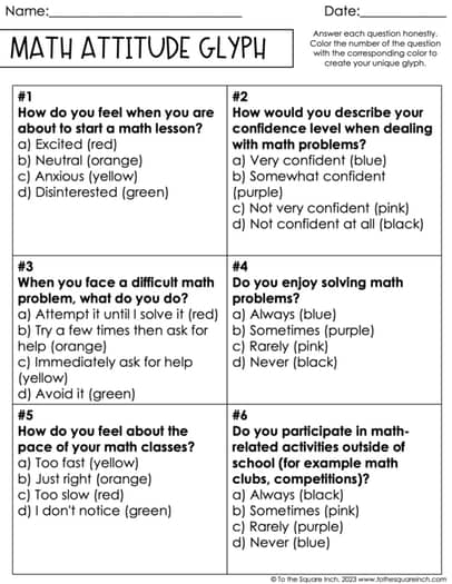 Math Back to School Activities