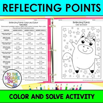 Reflecting Points Color & Solve Activity