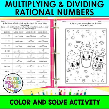 Multiplying and Dividing Rational Numbers Color & Solve Activity