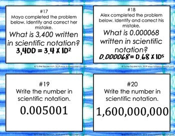 Scientific Notation Task Cards