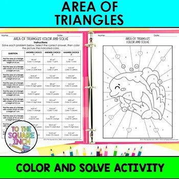 Area of Triangles Color & Solve Activity