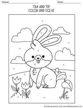 Tax and Tip Color & Solve Activity