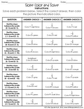 Slope Color & Solve Activity