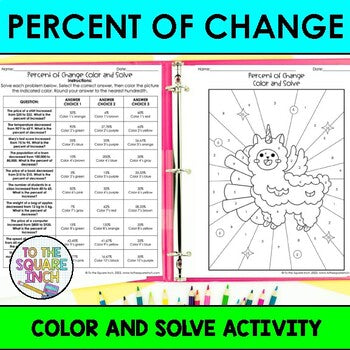 Percent of Change Color & Solve Activity