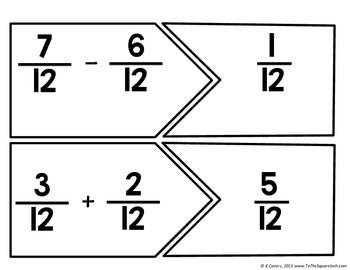 Adding and Subtracting Fractions with Like Denominators Center