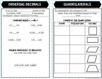 6th Grade Math Review Booklet