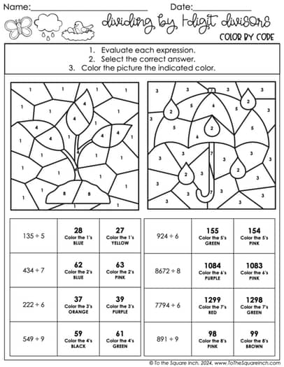 March Holiday Math Worksheets - 5th Grade - St. Patricks Day, Pi Day, Easter