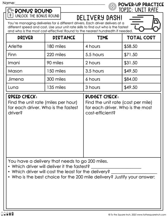Unit Rate Practice Worksheets Ratio Practice Problems