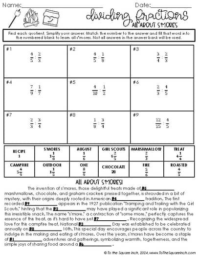 August 7th Grade Math Holiday Math Worksheets