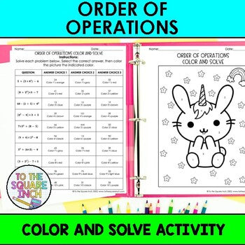 Order of Operations Color & Solve Activity