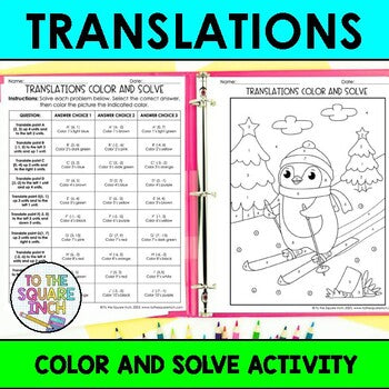 Translations Color & Solve Activity