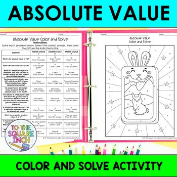 Absolute Value Color and Solve Activity