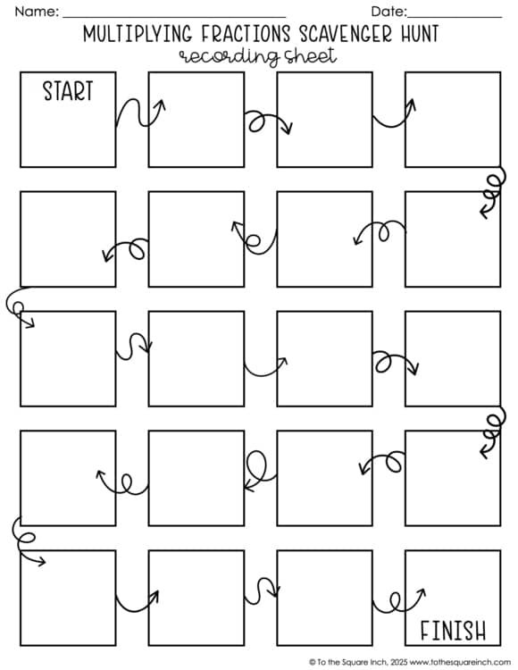 Multiplying Fractions Scavenger Hunt | Interactive Math Practice Activity