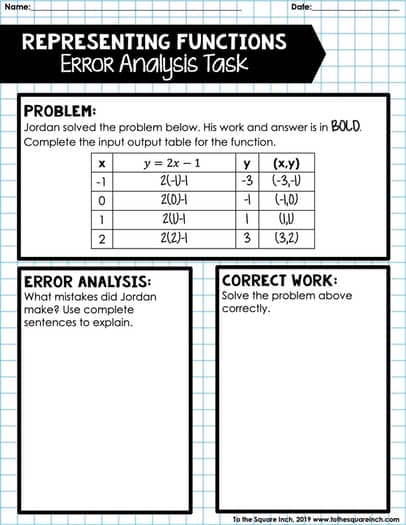 Functions Error Analysis