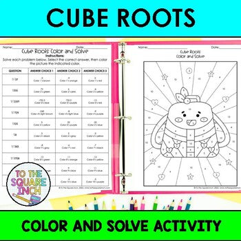 Cube Roots Color & Solve Activity