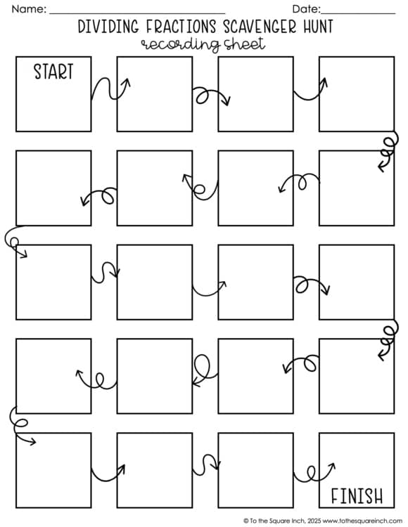 Dividing Fractions Scavenger Hunt | Interactive Math Practice Activity