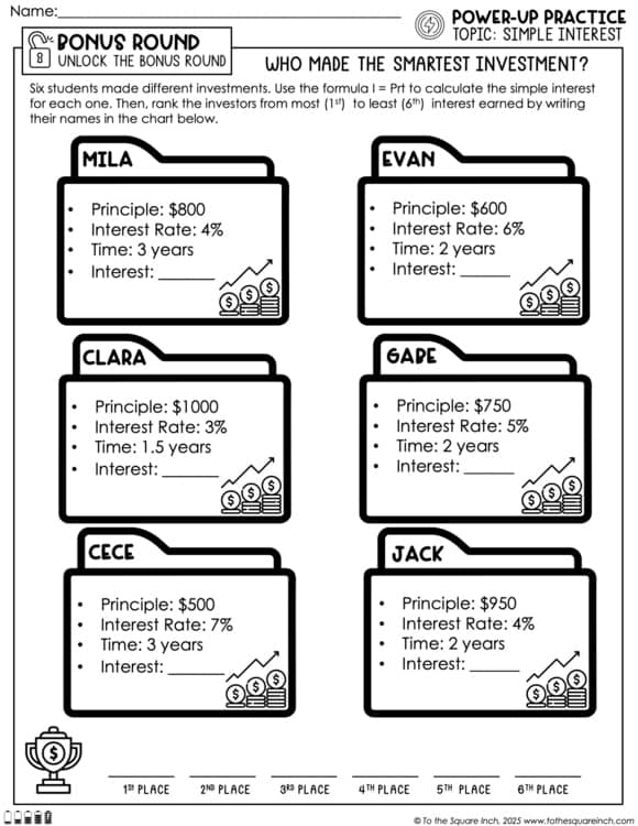Simple Interest Practice Worksheets