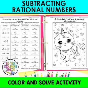 Subtracting Rational Numbers Color & Solve Activity