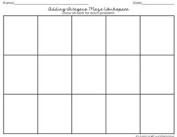 Adding Integers Maze