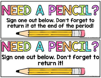 Pencil Sign Out Posters