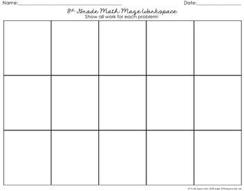 8th Grade Math Review Maze