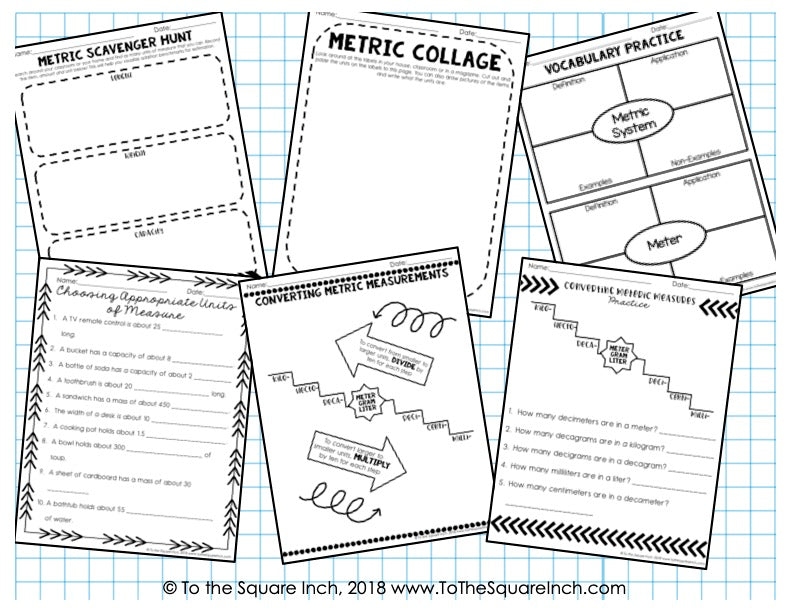 Metric Units of Measure Journal