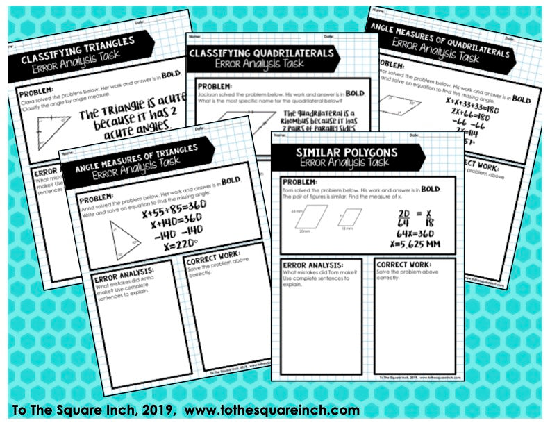 7th Grade Math Error Analysis Bundle
