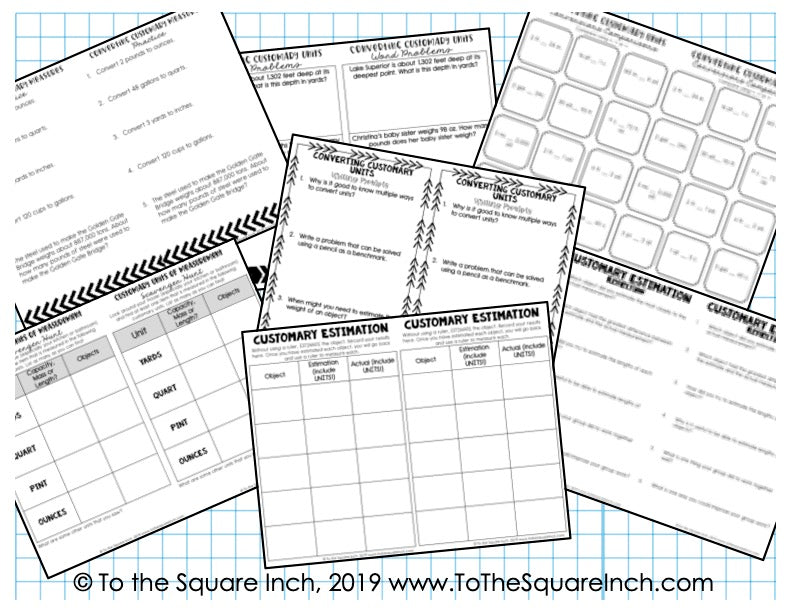 Customary Units of Measure Journal