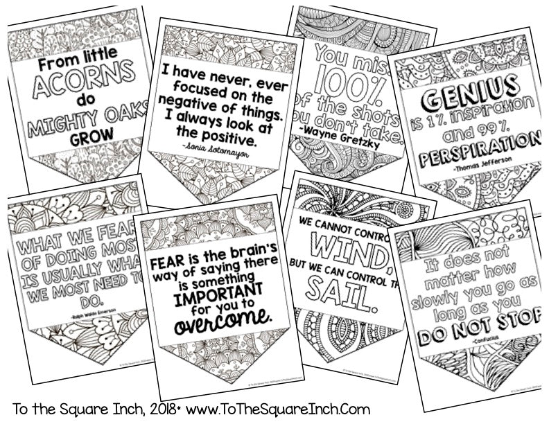 Growth Mindset Coloring Pages - Set 1