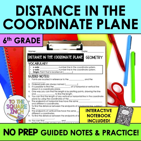 Distance in the Coordinate Plane Notes