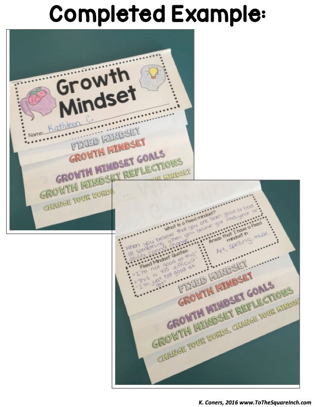 Growth Mindset Foldable Flipbook