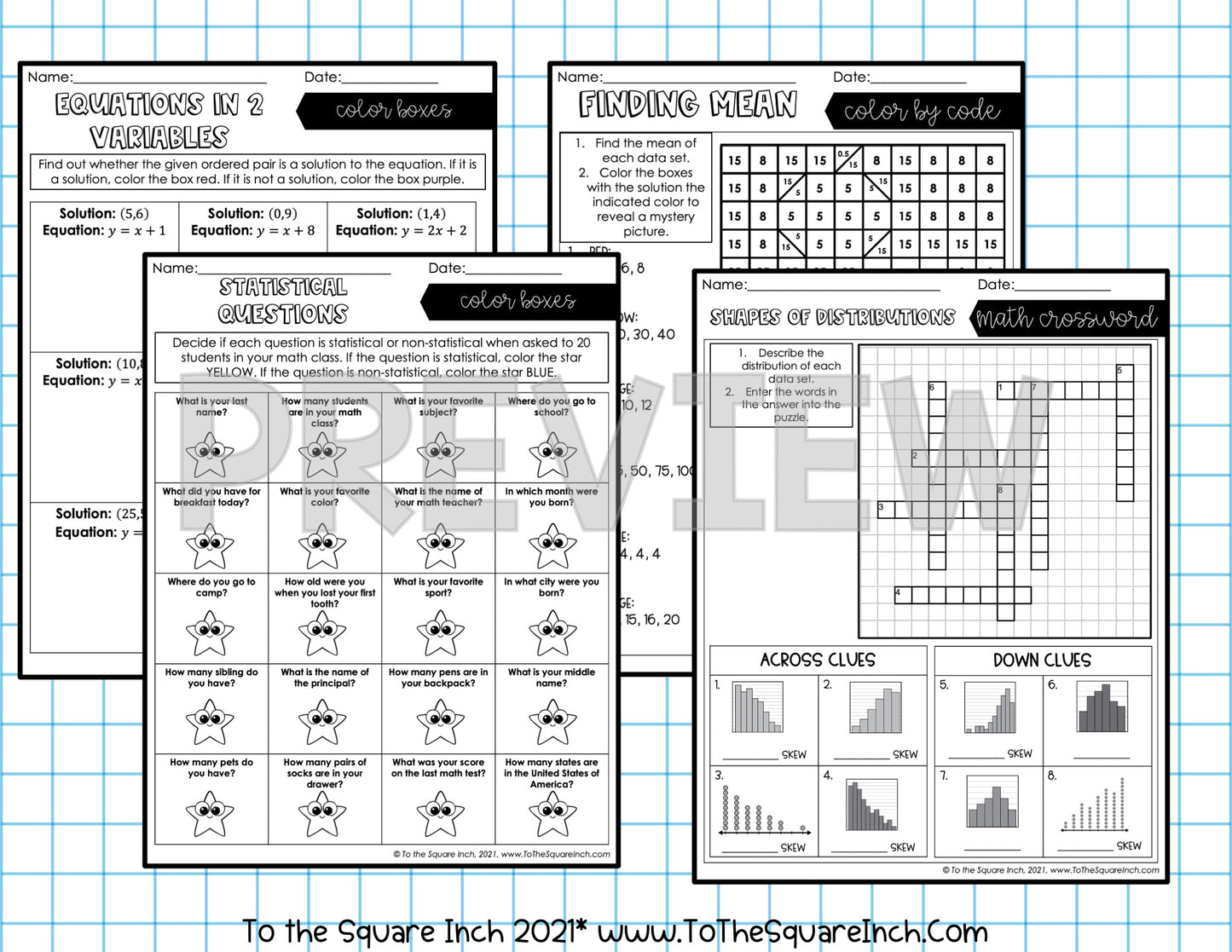 6th Grade Math FUN Worksheets