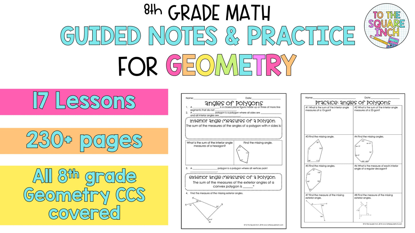 Geometry - 8th Grade Math Guided Notes