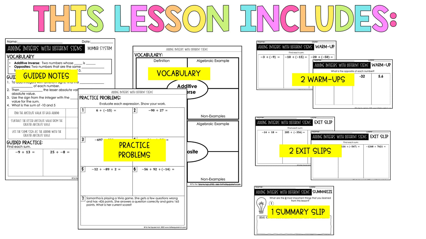 Number System - 7th Grade Math Guided Notes