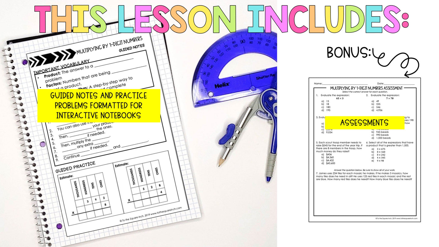 Multiplying by 1-Digit Numbers Notes