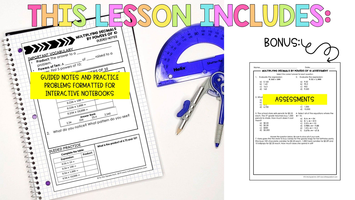 Multiplying Decimals by Powers of 10 Notes