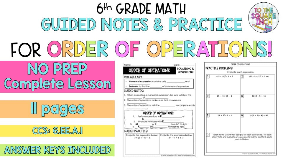 Order of Operations Notes