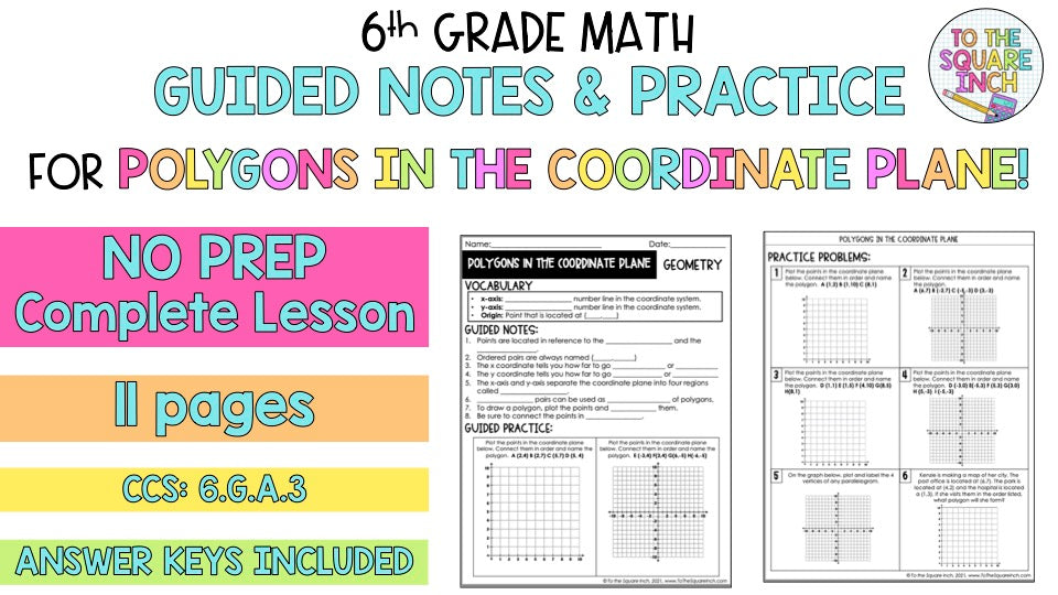 Polygons in the Coordinate Plane Notes