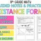 Distance Formula Notes