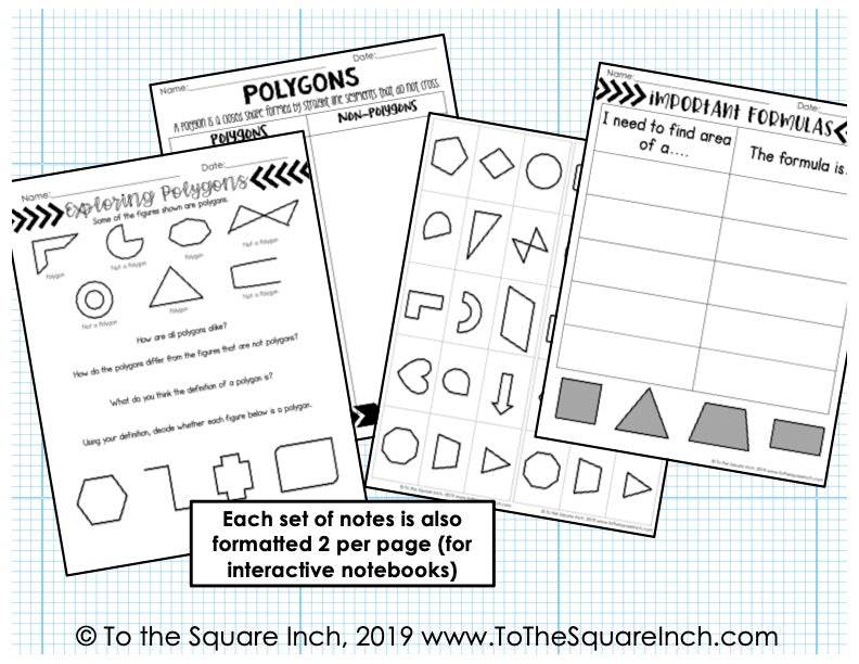 Area of Polygons Interactive Notebook