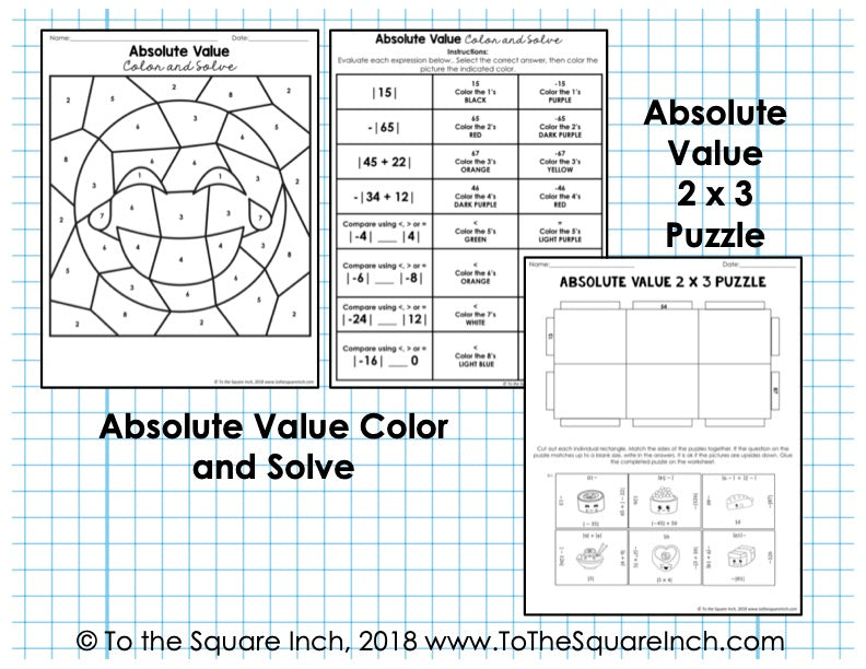 Absolute Value Activities
