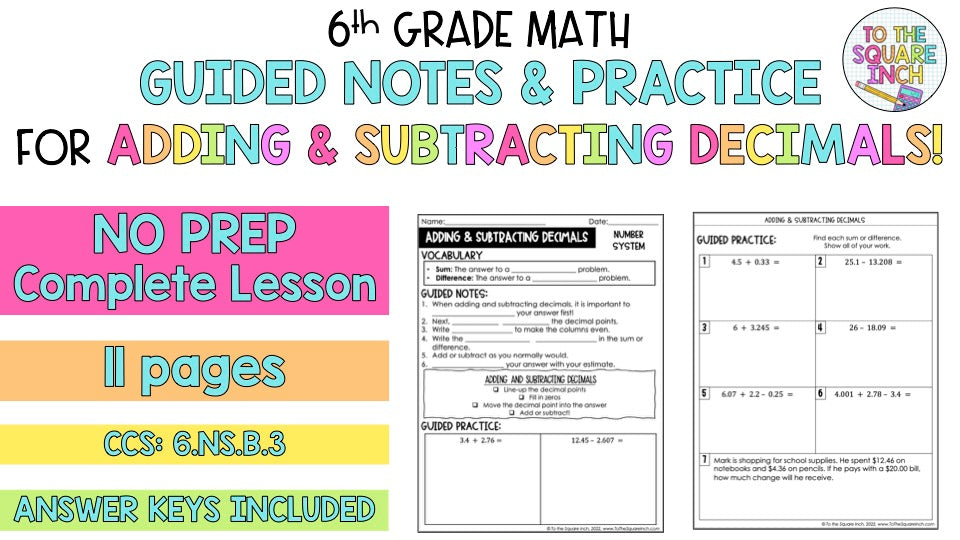Adding and Subtracting Decimals
