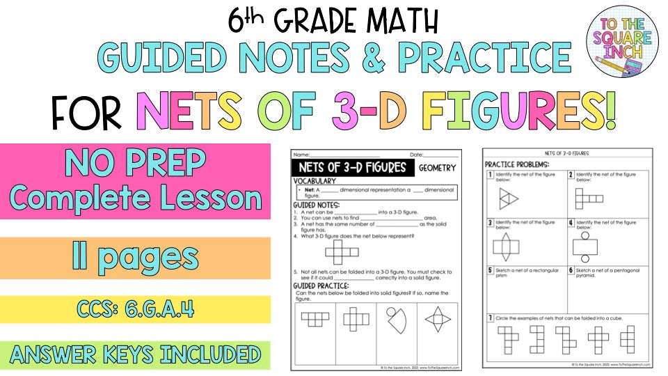 Nets of 3D Figures Notes