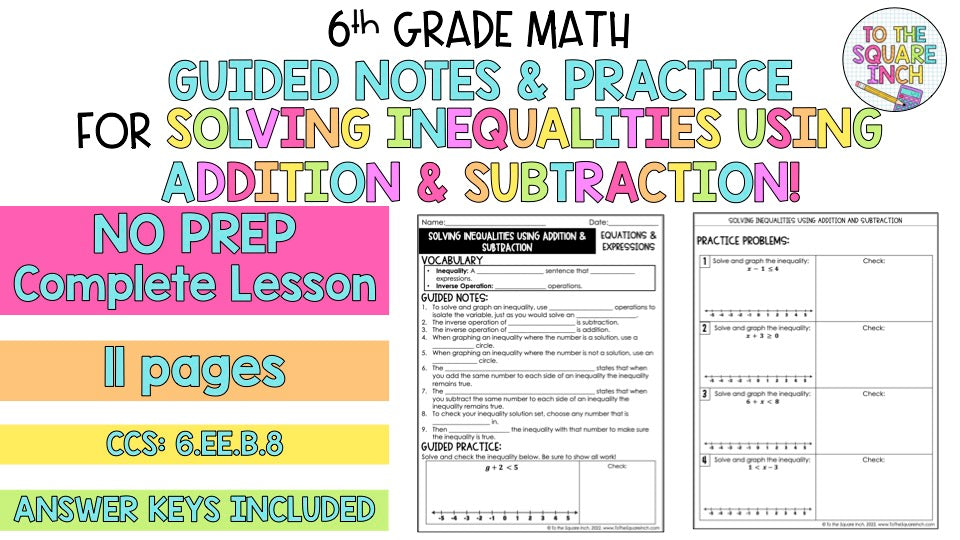 Solving Inequalities Notes