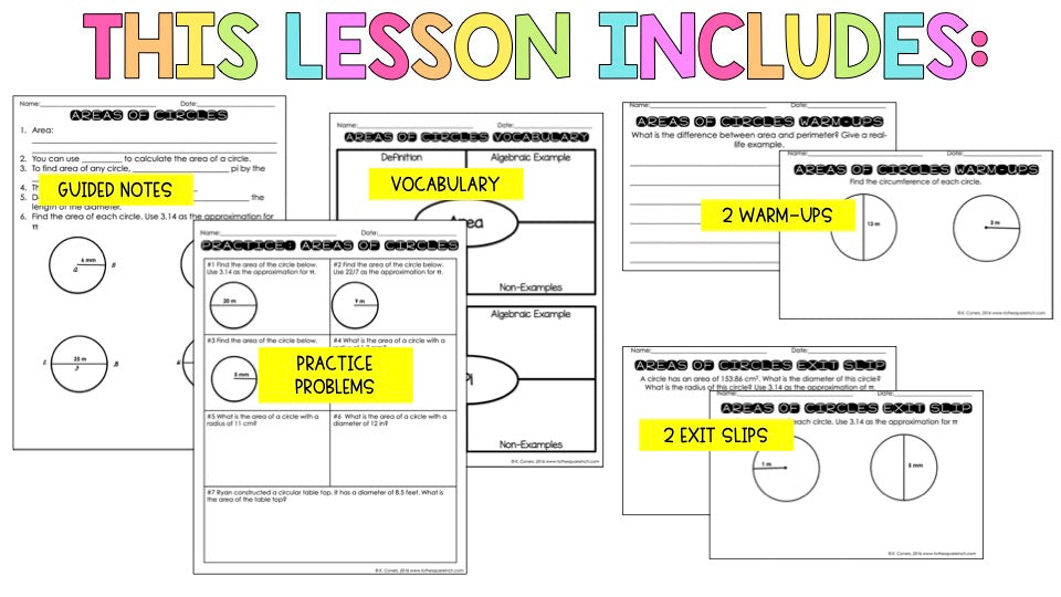 Area of Circles Notes