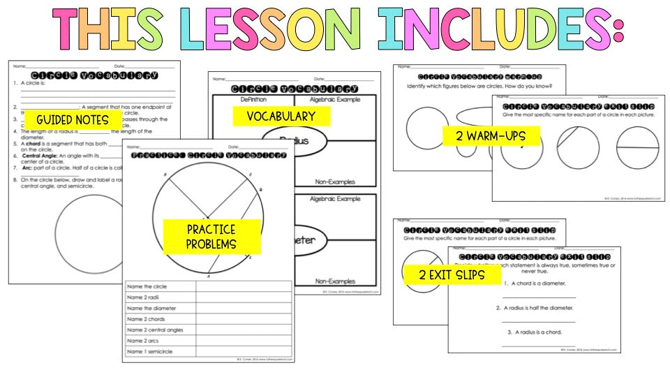 Circle Vocabulary Notes