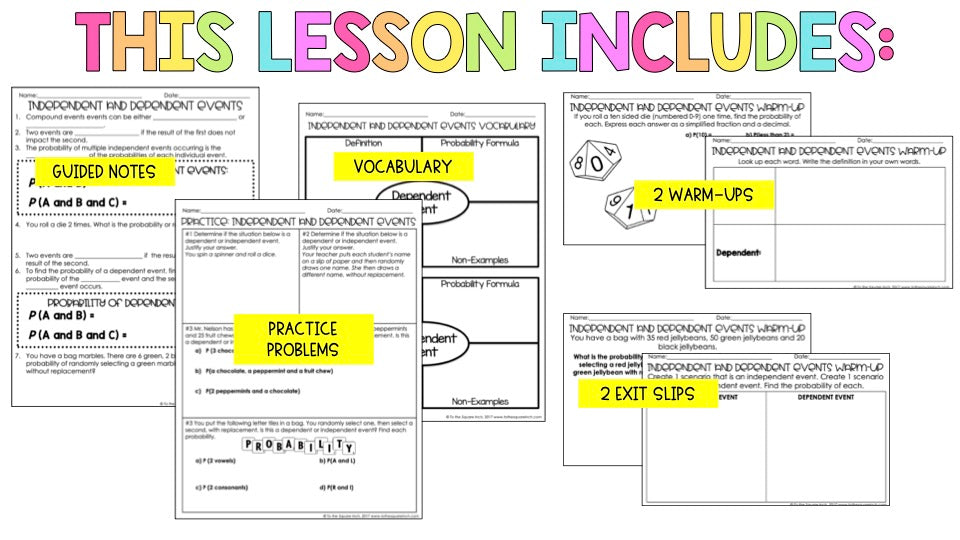 Independent and Dependent Event Notes