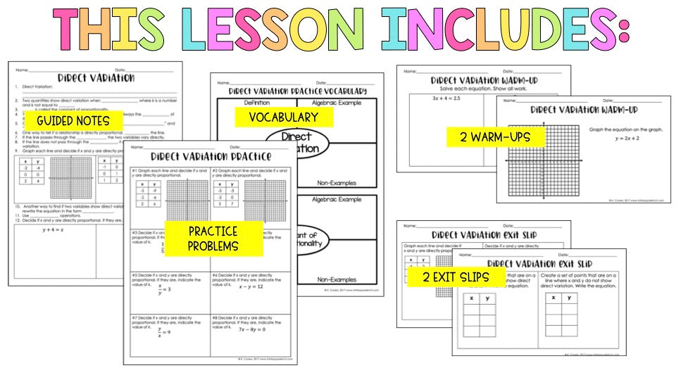 Direct Variation Notes